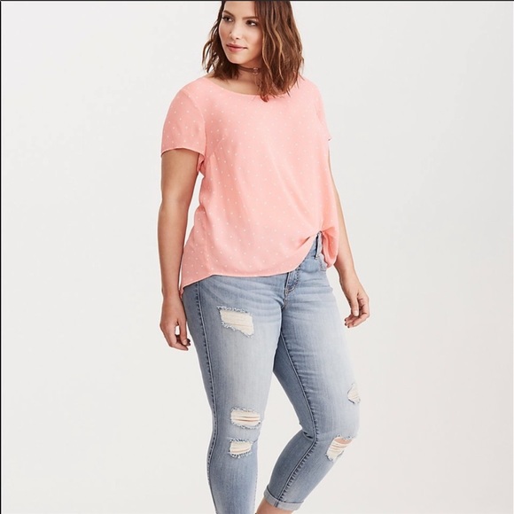 torrid Tops - Torrid Polka Dot Georgette Blouse Size 2